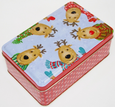 Gebäck-/und Geschenkdose rechteckig mit Scharnierdeckel