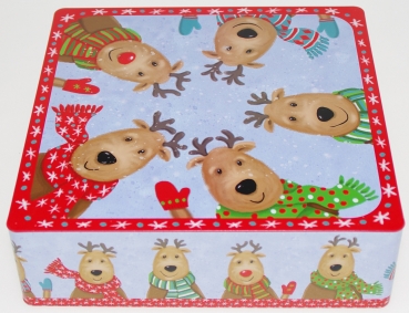 sehr moderne Keks-/Pralinendose in randloser Form/Eindrückdeckel